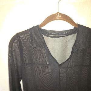 Sheer Black Long Sleeve Dress